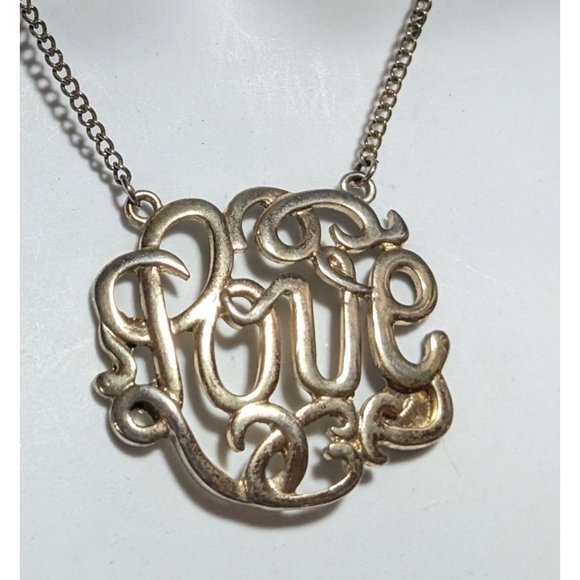 NY Collection Cursive Love Pendant Necklace - Picture 1 of 5